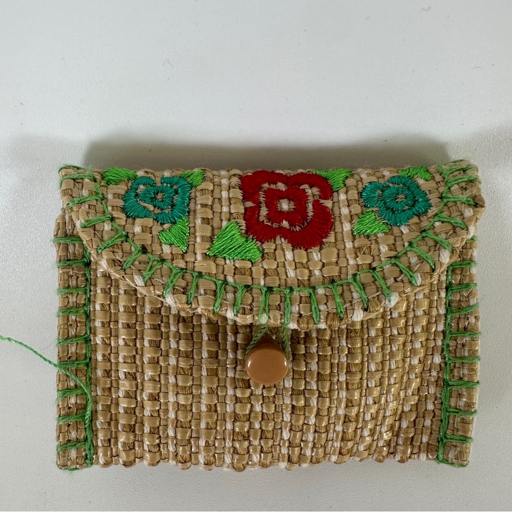 American Girl Doll Kit Kittredge 18"‎ Beforever Meet Rose Flower Purse Straw